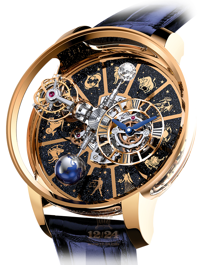 Jacob & Co Grand Complication Masterpieces Watch AT100.40.AC.AB.B 50 mm Pink gold Sapphire Case Dark blue Dial