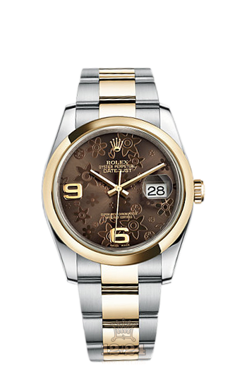Rolex Datejust Watch 116203-0188 36 mm Steel / Yellow gold Case Brown (chocolate) Dial