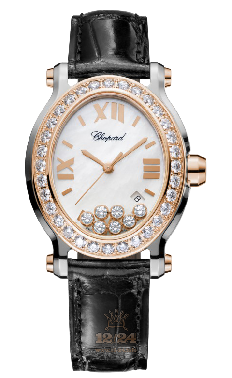 Chopard Happy Diamonds Watch 278546-6002 34 mm Steel / Pink gold Case White Dial