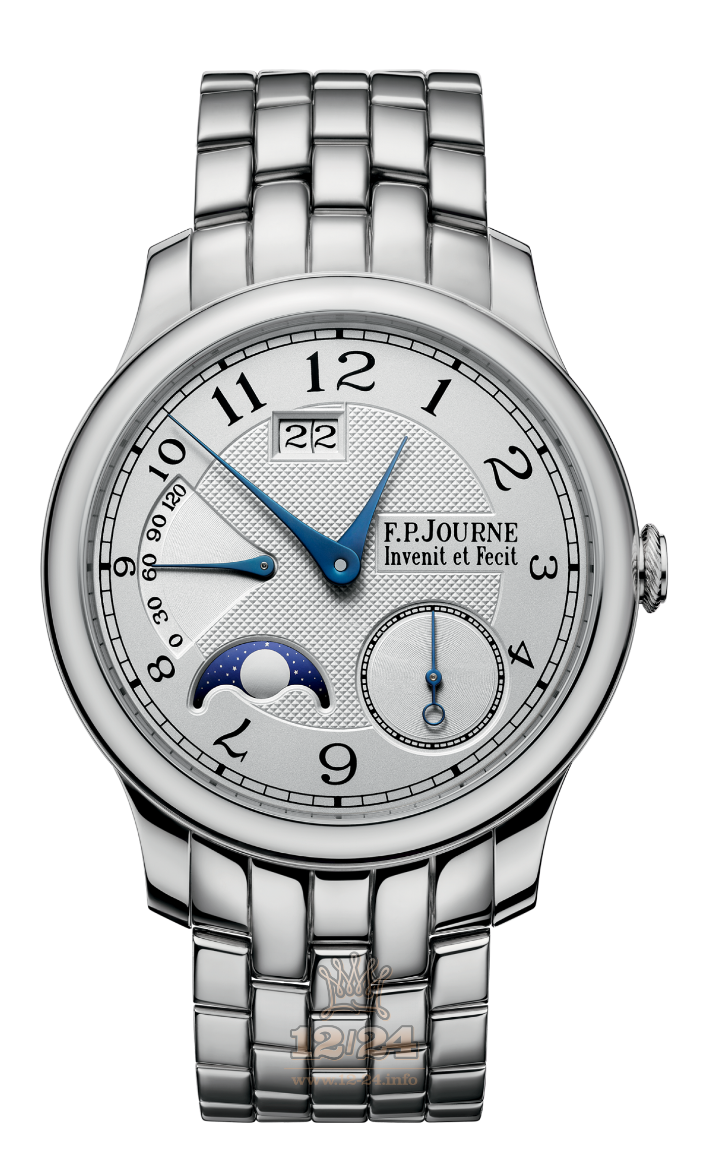 F.P.Journe Octa Watch FPJ-Co-Octa-AutomatLune-AL-Guilloche-Pl 40 mm Platinum Case Silver Dial