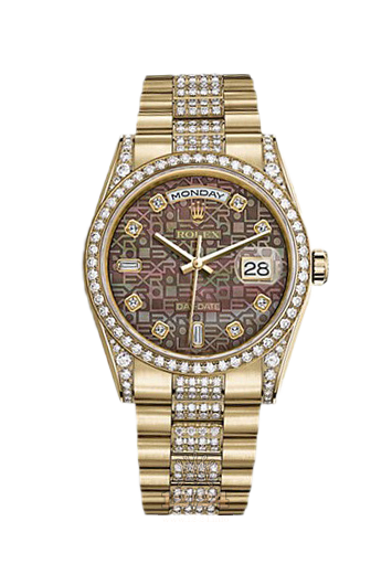 Rolex Day-Date Watch 118388-0147 36 mm Yellow gold Case Black Dial