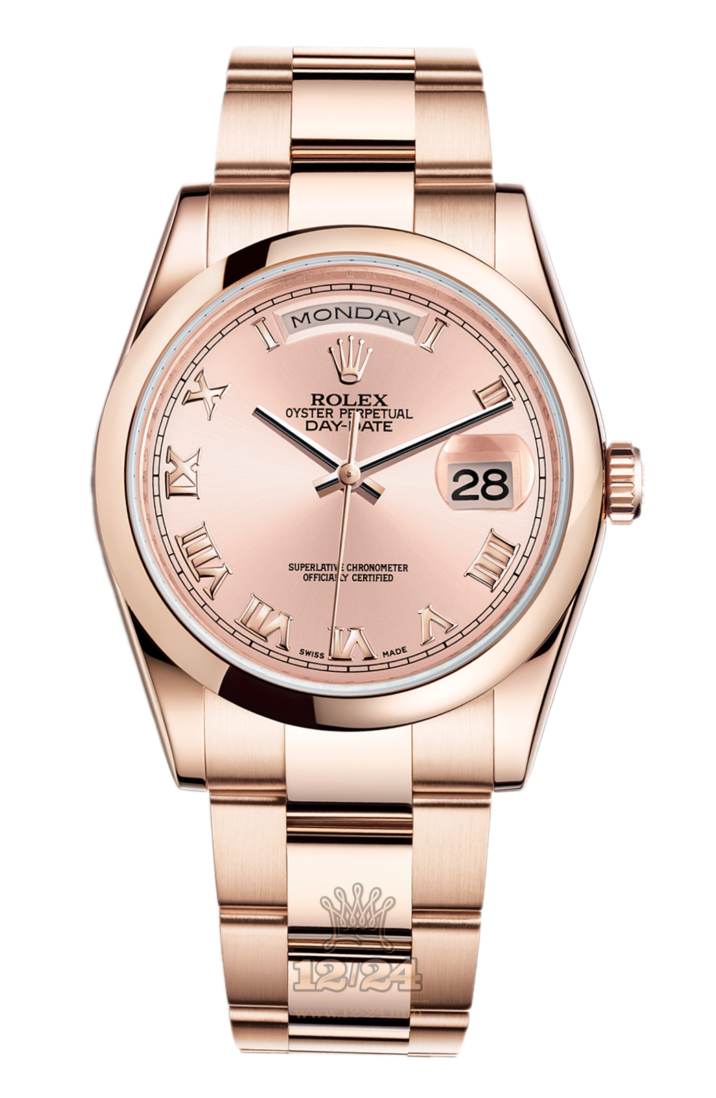 Rolex Day-Date Watch 118205f-0063 36 mm Pink gold Case Pink Dial