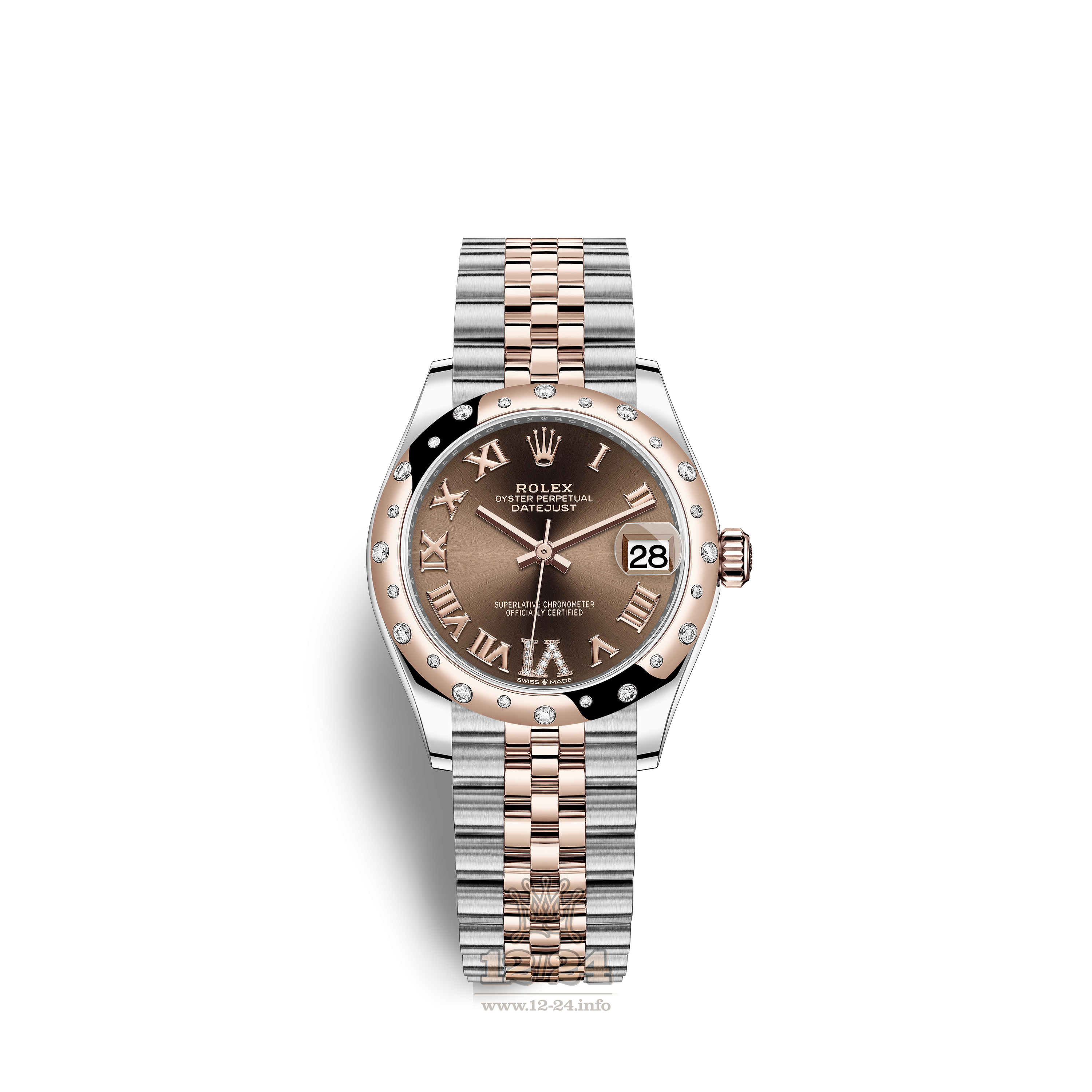 Rolex Datejust Watch 278341rbr-0004 31 mm Stainless steel Pink gold Case Brown (chocolate) Dial