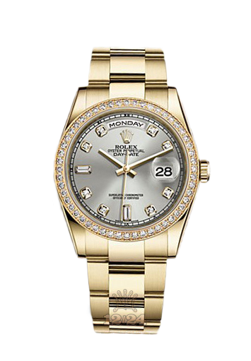 Rolex Day-Date Watch 118348-0077 36 mm Yellow gold Case Silver Dial