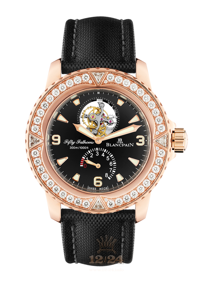 Blancpain Fifty Fathoms Watch 5025-9530-52A 45 mm Red gold Case Black Dial