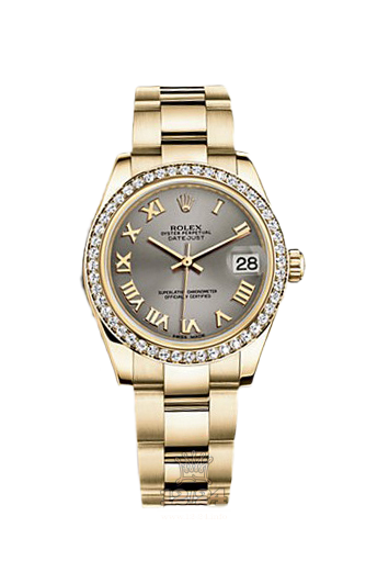 Rolex Datejust Watch 178288-0085 31 mm Yellow gold Case Gray Dial