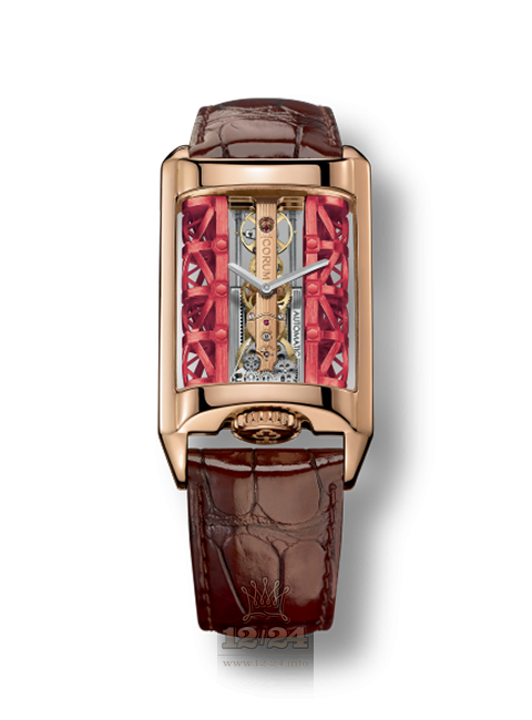 Corum Golden Bridge Watch B313/03371 42 mm Pink gold Case Golden Red Dial