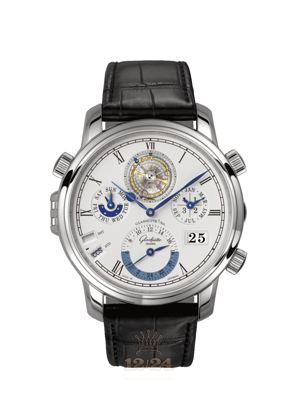 Glashutte Senator Watch 1-89-01-03-03-04 48 mm Platinum Case White Dial