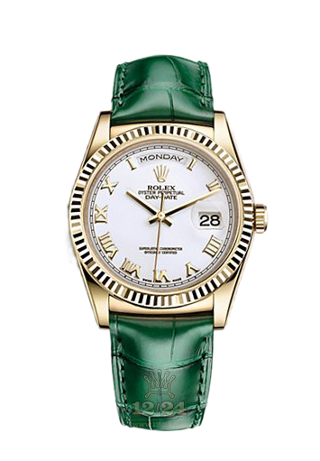 Rolex Day-Date Watch 118138-0136 36 mm Yellow gold Case White Dial