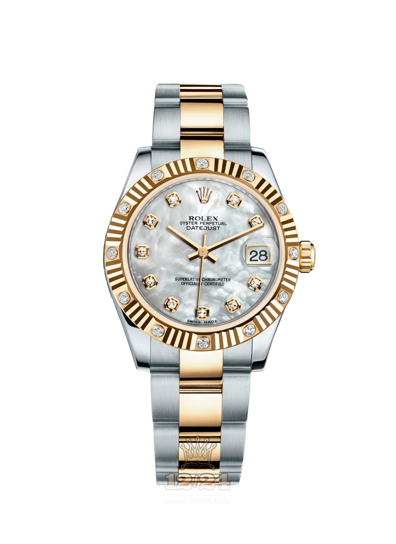 Rolex Datejust Watch 178313-0032 31 mm Steel / Yellow gold Case White Dial