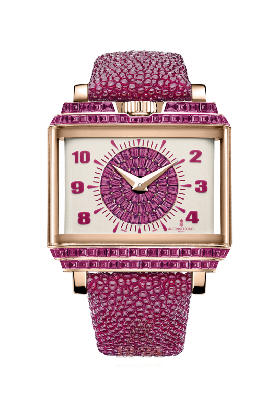 de Grisogono New Retro Women Watch NRW-S24/R Pink gold Case Red Beige Dial
