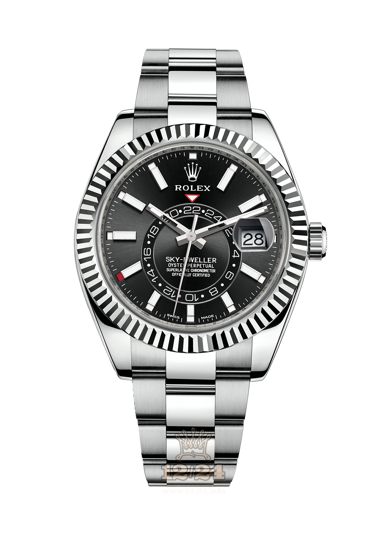 Rolex Sky-Dweller Watch 326934-0005 42 mm Steel / White gold Case Black Dial