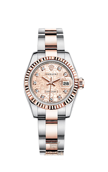 Rolex Lady-Datejust Watch 179171-0037 26 mm Steel / Pink gold Case Pink Dial