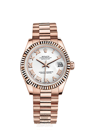 Rolex Datejust Watch 178275f-0028 31 mm Pink gold Case White Dial