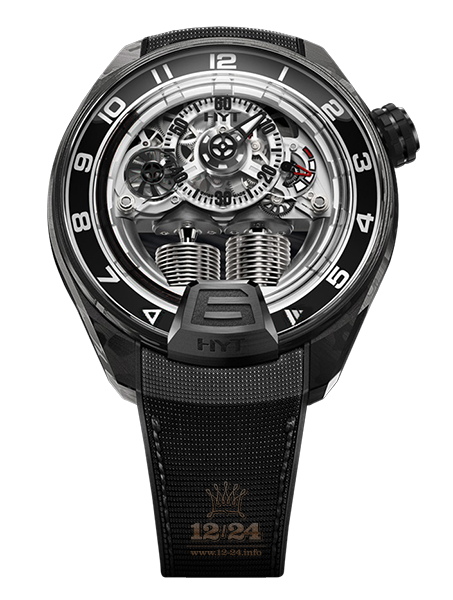 HYT H4 Watch 151 CB-03-BF-RN Carbon Case Black Silver Dial