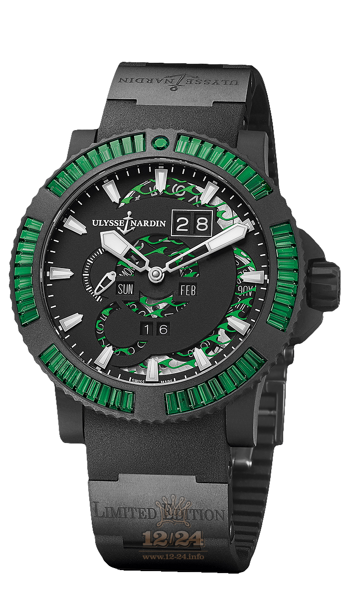 Ulysse Nardin Marine Watch 333-92B8-3C/928 46 mm Stainless steel Case Black Dial