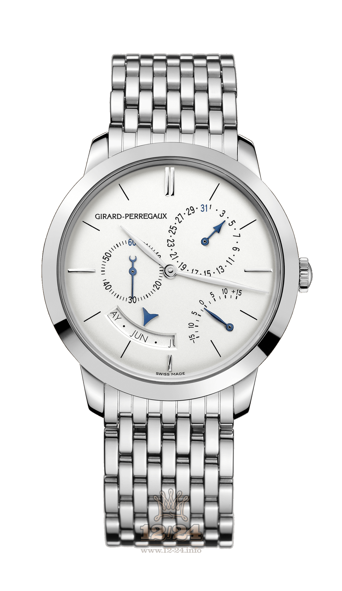 Girard Perregaux 1966 Watch 49538-53-133-53A White gold Case Silver Dial