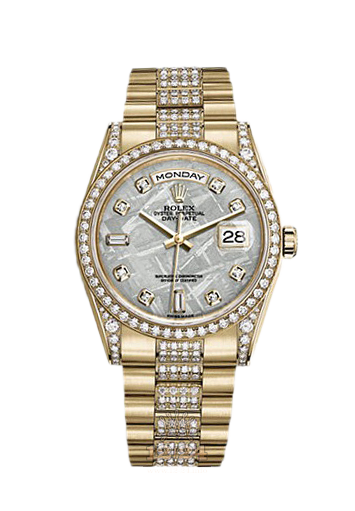 Rolex Day-Date Watch 118388-0058 36 mm Yellow gold Case Silver Dial
