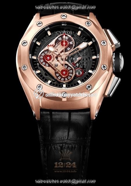 Cvstos Limited Edition Watch Challenge-R50 HF RG Pink gold Titanium Case Black Golden Dial