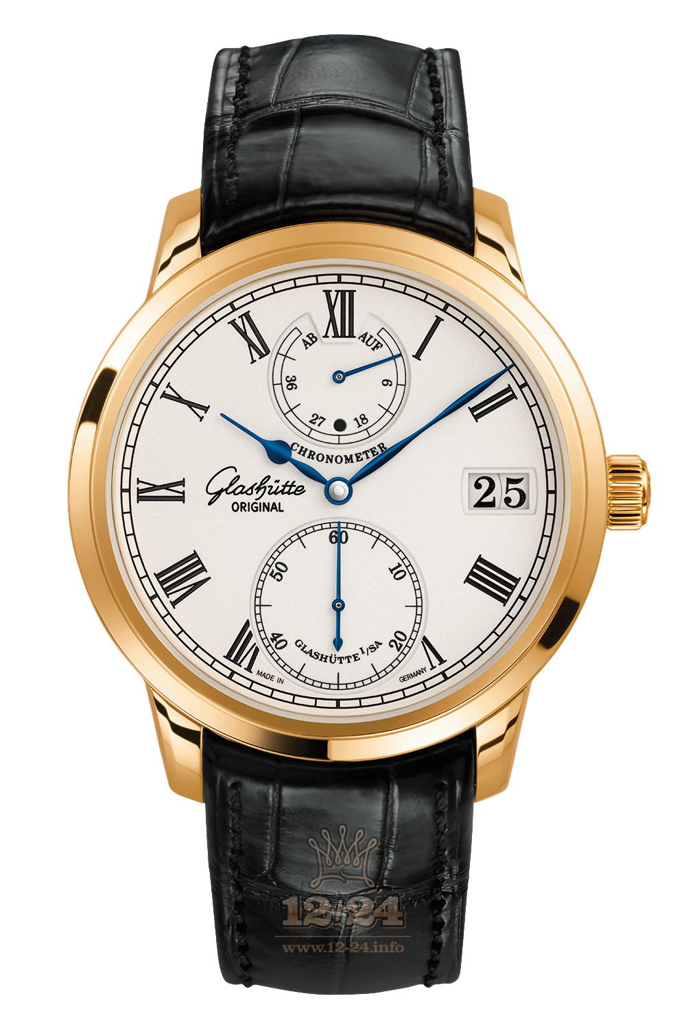 Glashutte Senator Watch 1-58-01-01-01-50 42 mm Pink gold Case Silver Dial
