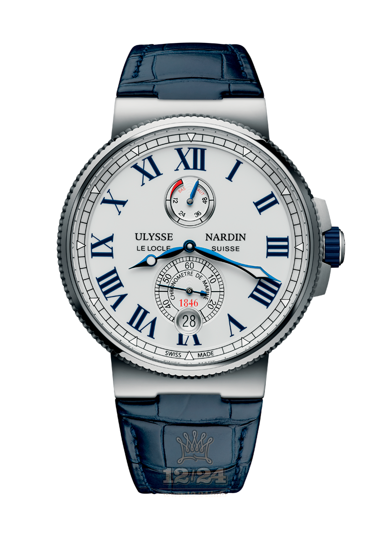 Ulysse Nardin Marine Watch 1183-122/40 45 mm Stainless steel Case White Dial