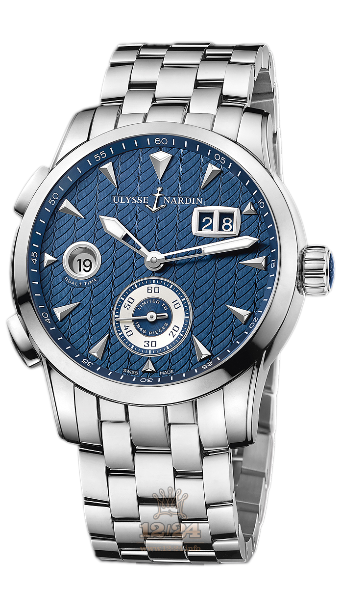 Ulysse Nardin Classic Watch 3343-126LE-7/93 42 mm Stainless steel Case Blue Dial