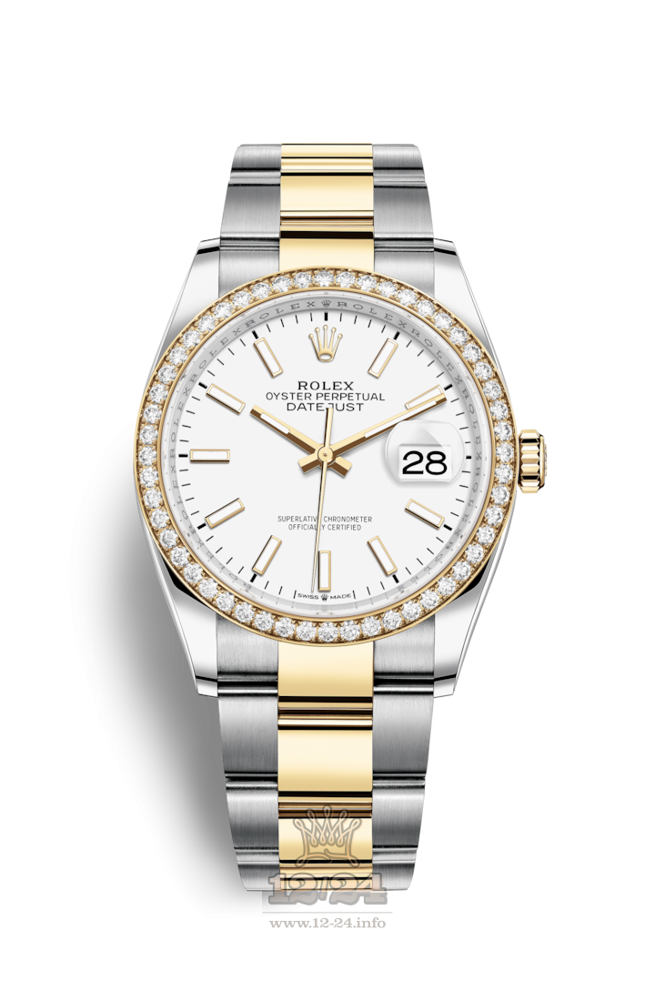 Rolex Datejust Watch 126283rbr-0006 36 mm Steel / Yellow gold Case White Dial