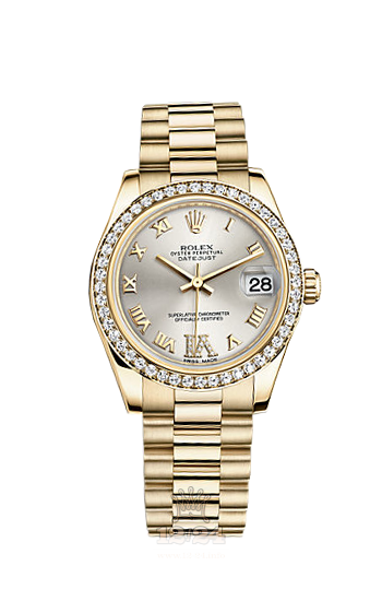 Rolex Datejust Watch 178288-0056 31 mm Yellow gold Case Silver Dial