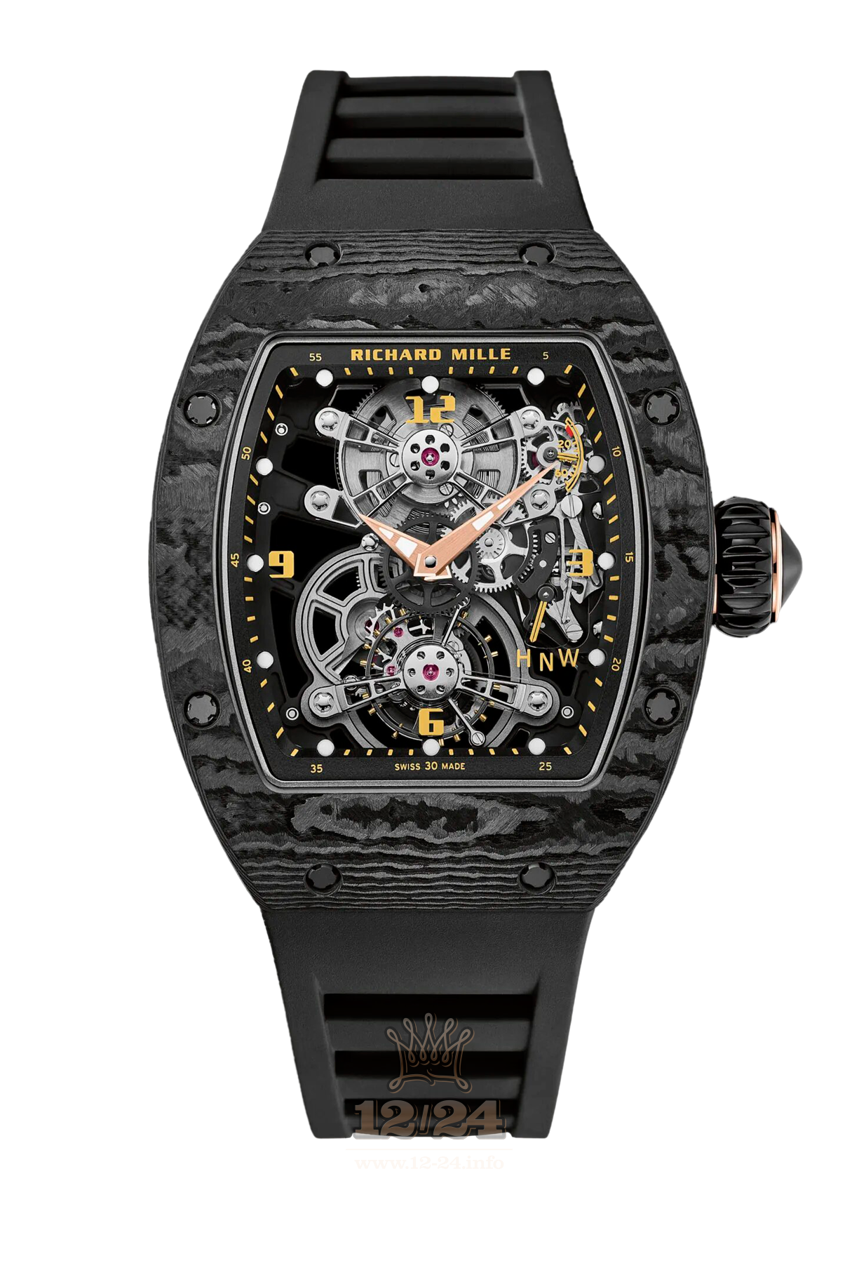 Richard Mille Men's Collection Watch RM 17-01 Tourbillon Carbon Case