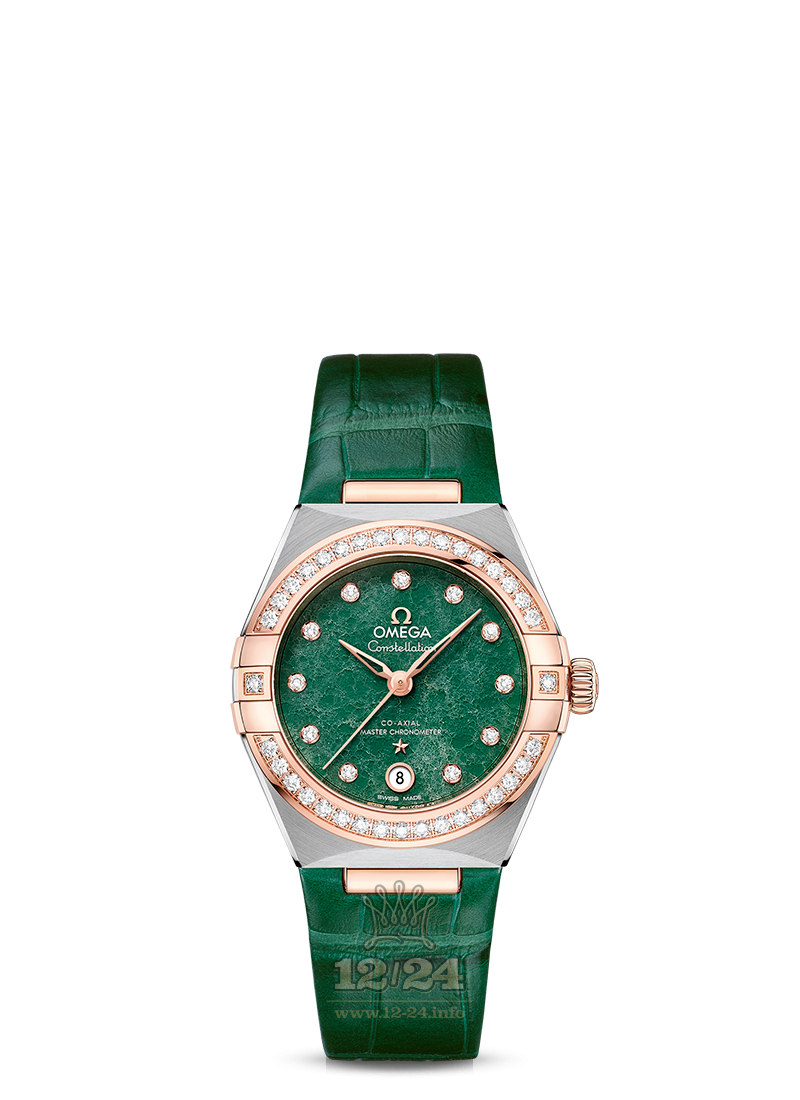Omega Constellation Watch 131.28.29.20.99.001 29 mm Stainless steel Pink gold Case Green Dial