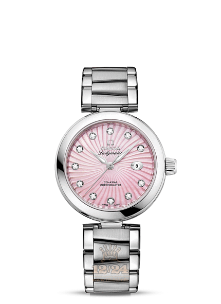 Omega Ladymatic Watch 425.30.34.20.57.001 34 mm Stainless steel Case Pink Dial