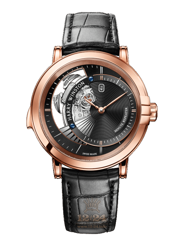 Harry Winston Midnight Collection Watch MIDMMR42RR003 42 mm Pink gold Case Black Dial