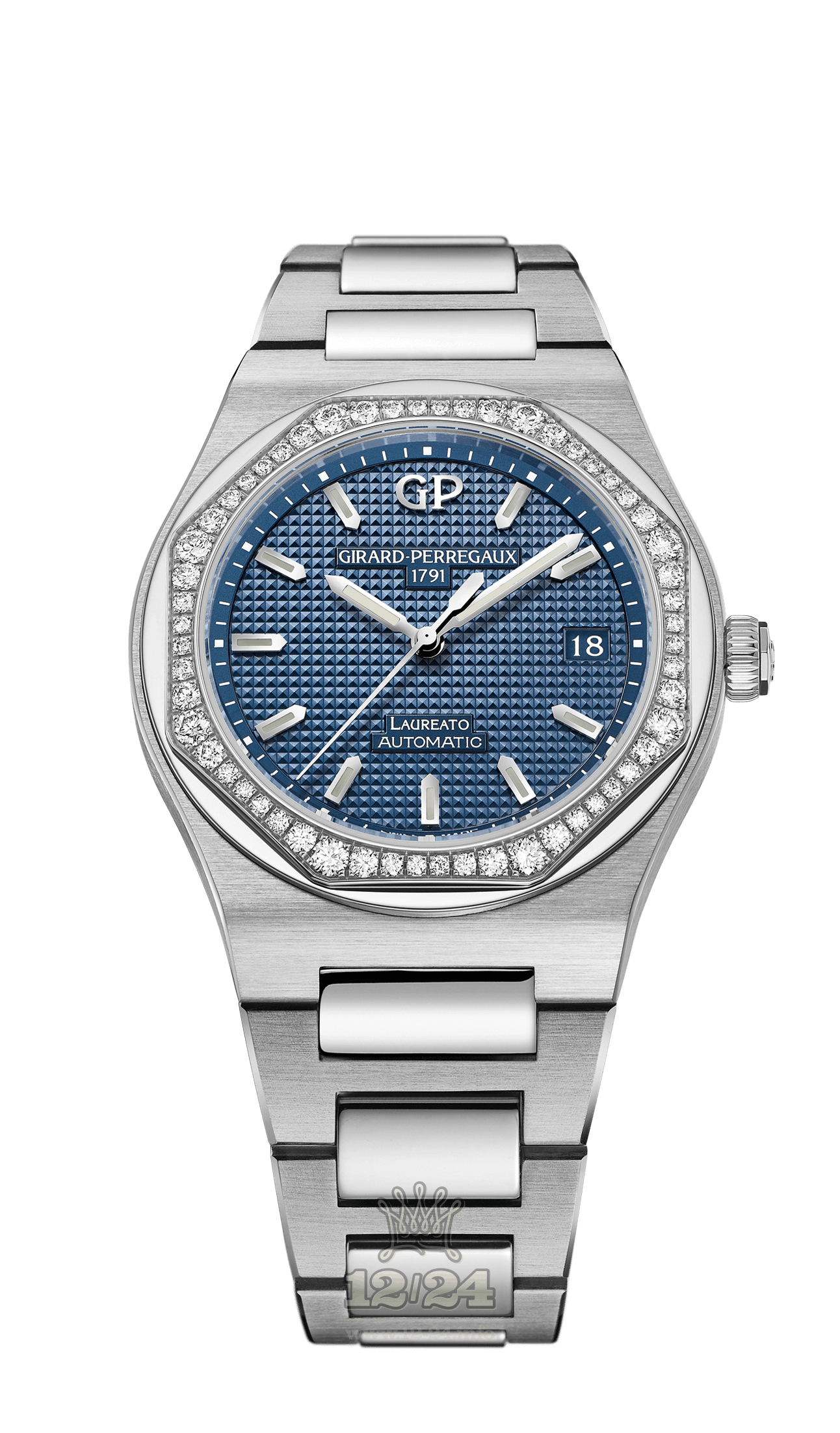 Girard Perregaux Laureato Watch 81005D11A431-11A Stainless steel Case Dark blue Dial