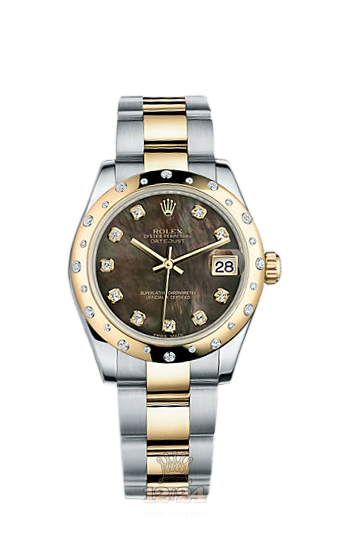 Rolex Lady-Datejust Watch 178343-0008 31 mm Steel / Yellow gold Case Black Dial