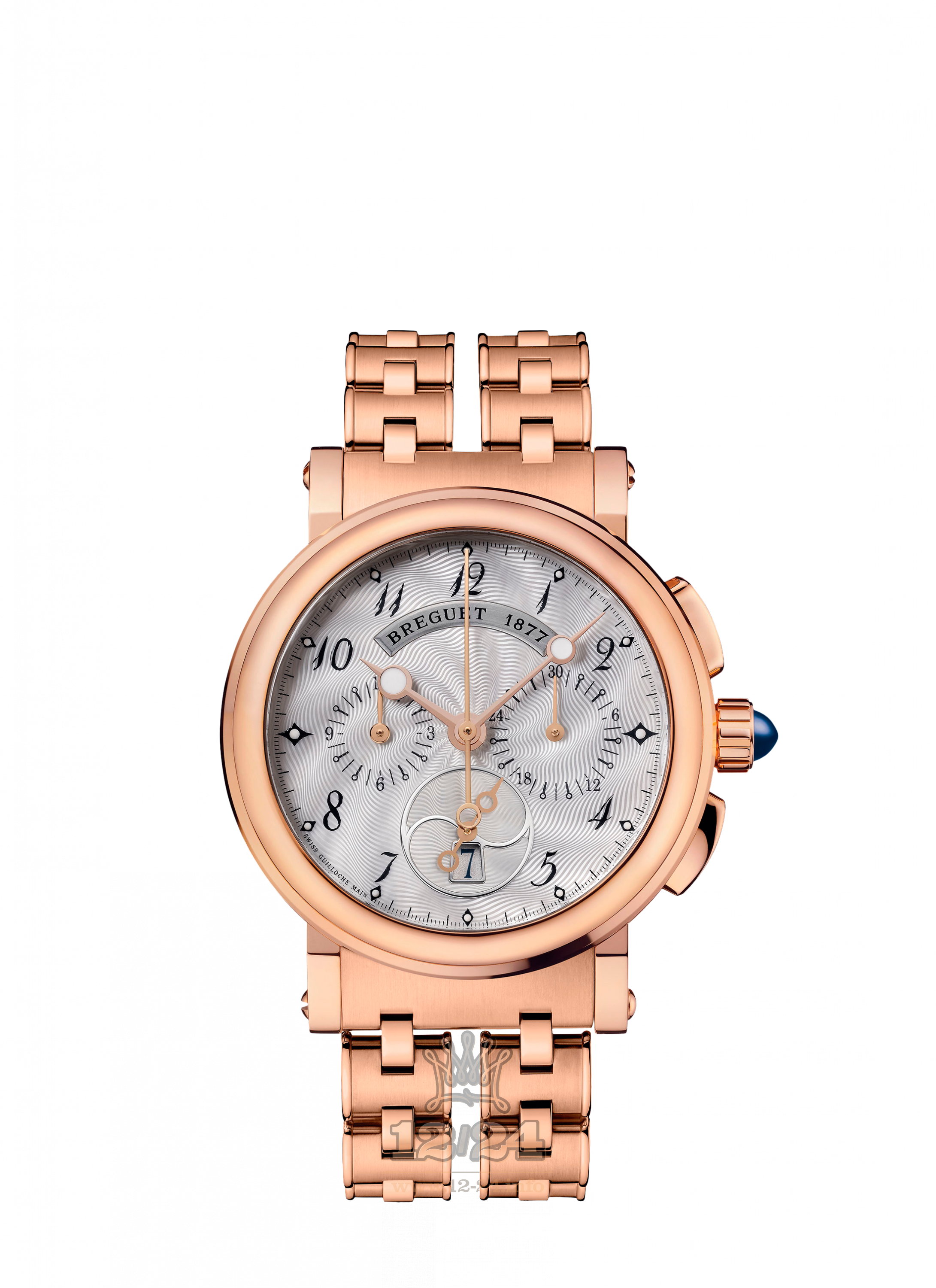 Breguet Marine Watch 8827BR/52/RM0 35 mm Pink gold Case Gray Blue Dial
