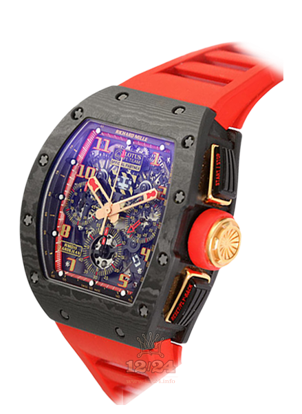 Richard Mille Men's Collection Watch RM 011 Lotus F1 Team Romain Grosjean Red 50 mm Pink gold Carbon Case