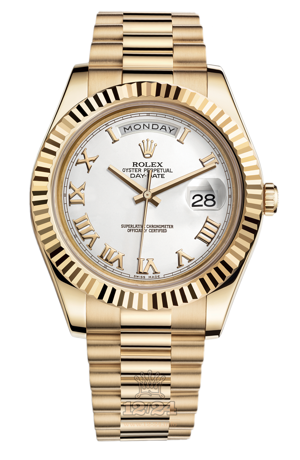 Rolex Day-Date II Watch 218238-0037 41 mm Yellow gold Case White Dial