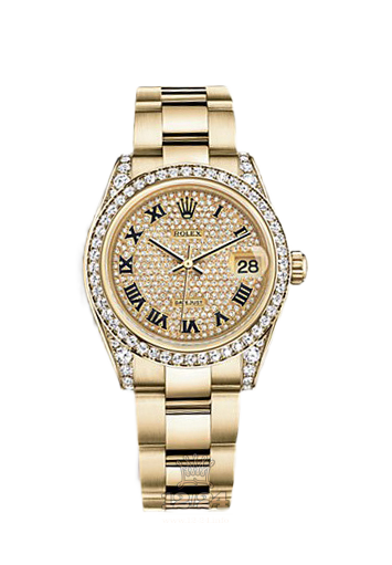 Rolex Datejust Watch 178158-0084 31 mm Yellow gold Case Silver Golden Dial