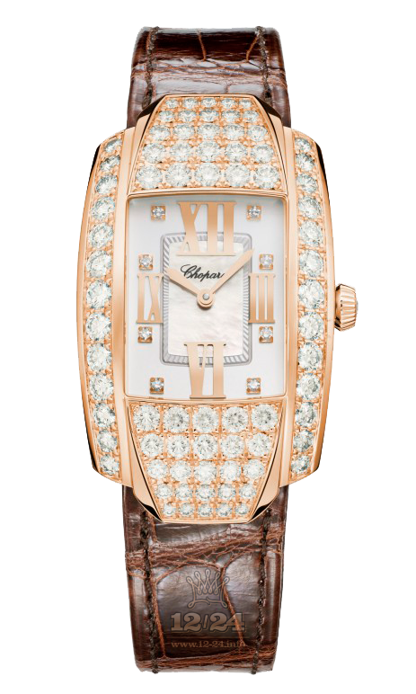 Chopard La Strada Watch 419402-5004 45 mm Pink gold Case Silver Dial