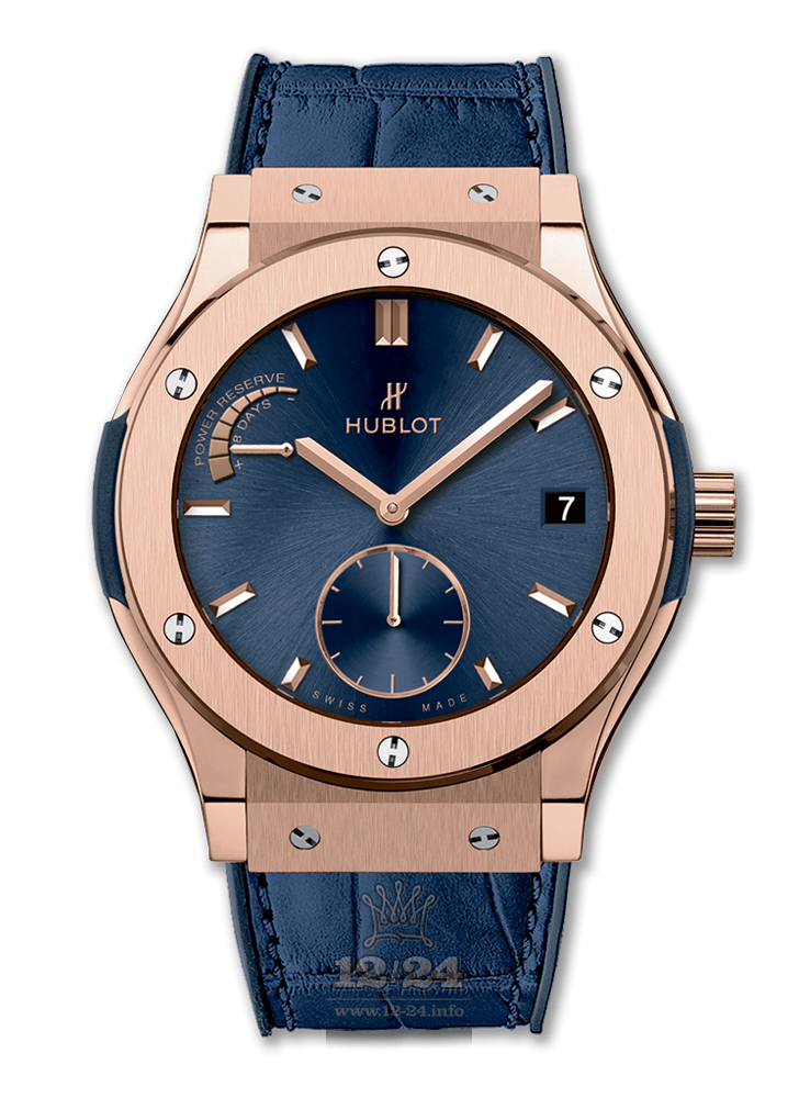 Hublot Classic Fusion Watch 516.OX.7180.LR 45 mm Pink gold Case Dark blue Dial