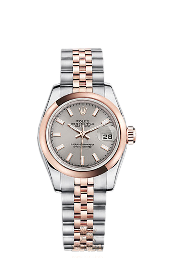 Rolex Lady-Datejust Watch 179161-0003 26 mm Steel / Pink gold Case Silver Dial