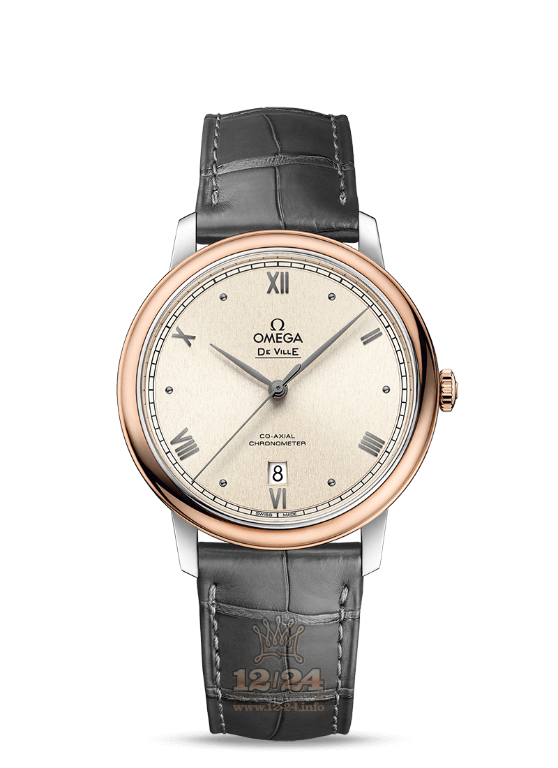 Omega De Ville Watch 424.23.40.20.09.001 40 mm Stainless steel Pink gold Case White Dial