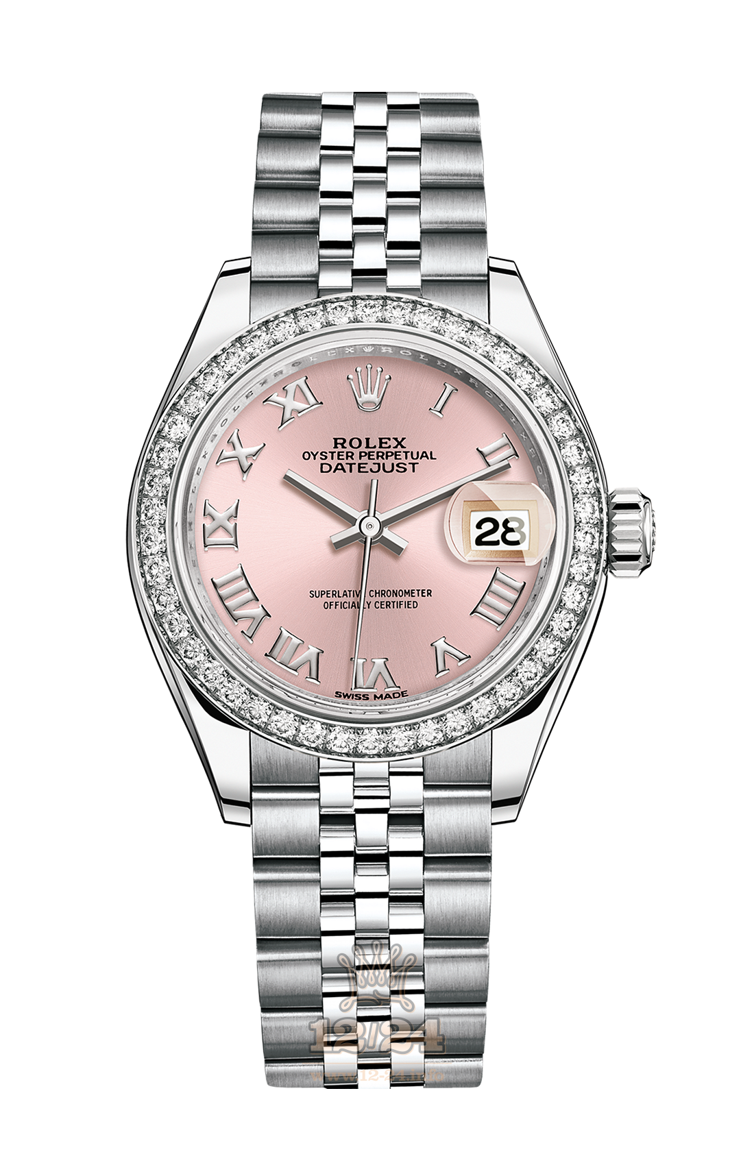 Rolex Datejust Watch 279384rbr-0005 28 mm Steel / White gold Case Pink Dial