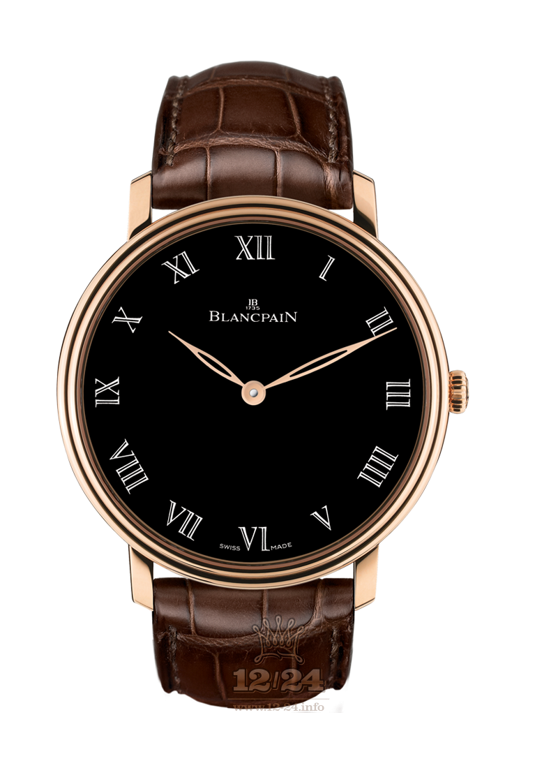 Blancpain Villeret Watch 6615-3637-55B 45 mm Red gold Case Black Dial