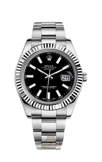Rolex Datejust Watch 116334-0003 41 mm Steel / White gold Case Black Dial