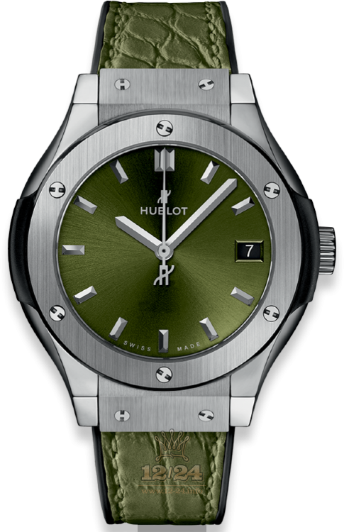 Hublot Classic Fusion Watch 581.NX.8970.LR 33 mm Titanium Case Green Dial