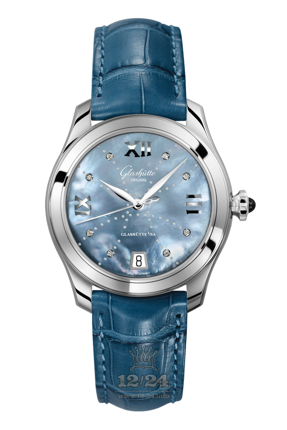Glashutte Ladies Watch 1-39-22-11-02-04 36 mm Stainless steel Case Dark blue Dial