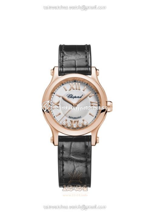 Chopard Happy Sport Watch 274893-5011 30 mm Pink gold Case Gray Dial