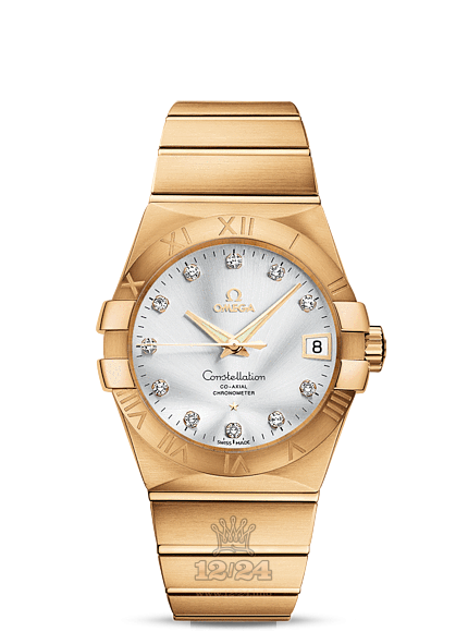 Omega Constellation Watch 123.50.38.21.52.002 38 mm Yellow gold Case Silver Dial