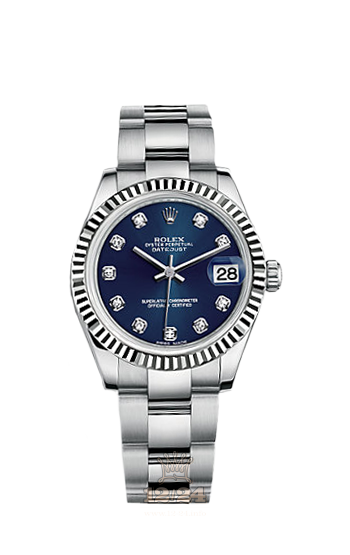Rolex Datejust Watch 178274-0061 31 mm Steel / White gold Case Dark blue Dial